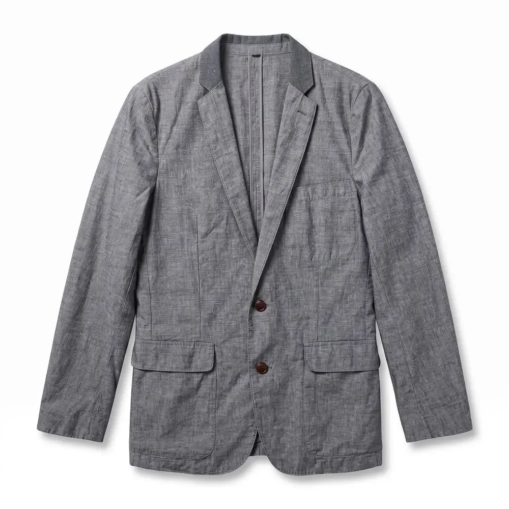 J.Crew Blazer Mens XS Japanese Chambray Blue Unstructured 100% Cotton Preppy